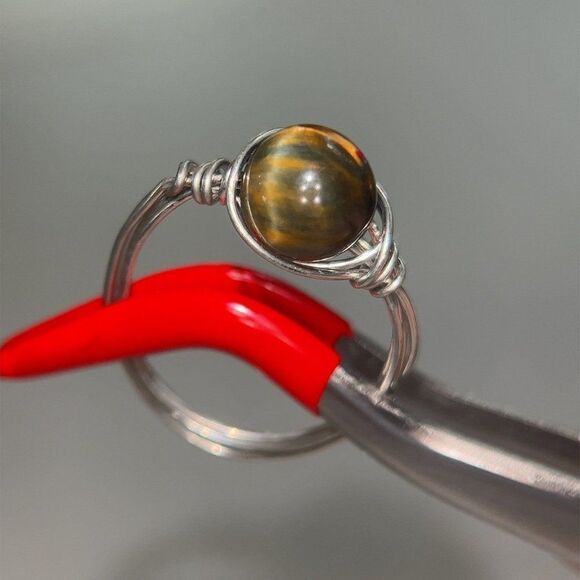 Handmade Round Stone Ring - Picture 3 of 6